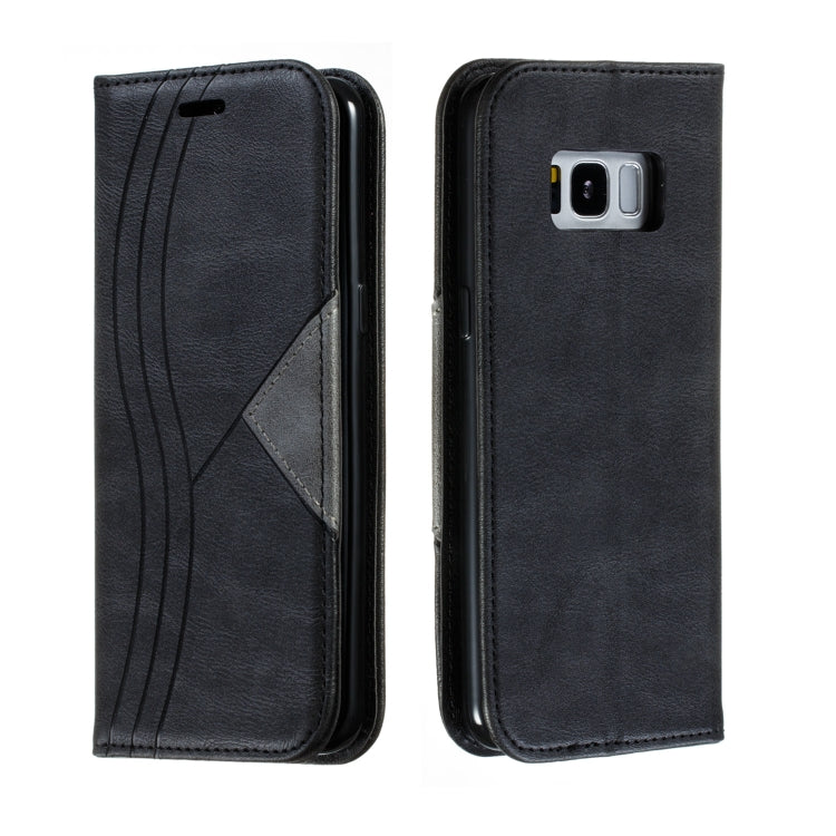 For Galaxy S8 Splicing Color Magnetic Hem Horizontal Flip Leather Case with Holder & Card Slots