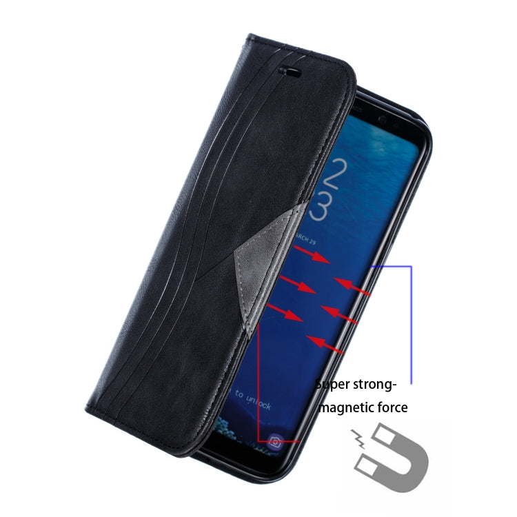 For Galaxy S8 Splicing Color Magnetic Hem Horizontal Flip Leather Case with Holder & Card Slots