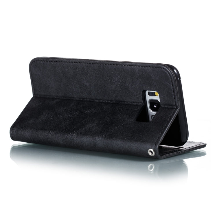 For Galaxy S8 Splicing Color Magnetic Hem Horizontal Flip Leather Case with Holder & Card Slots