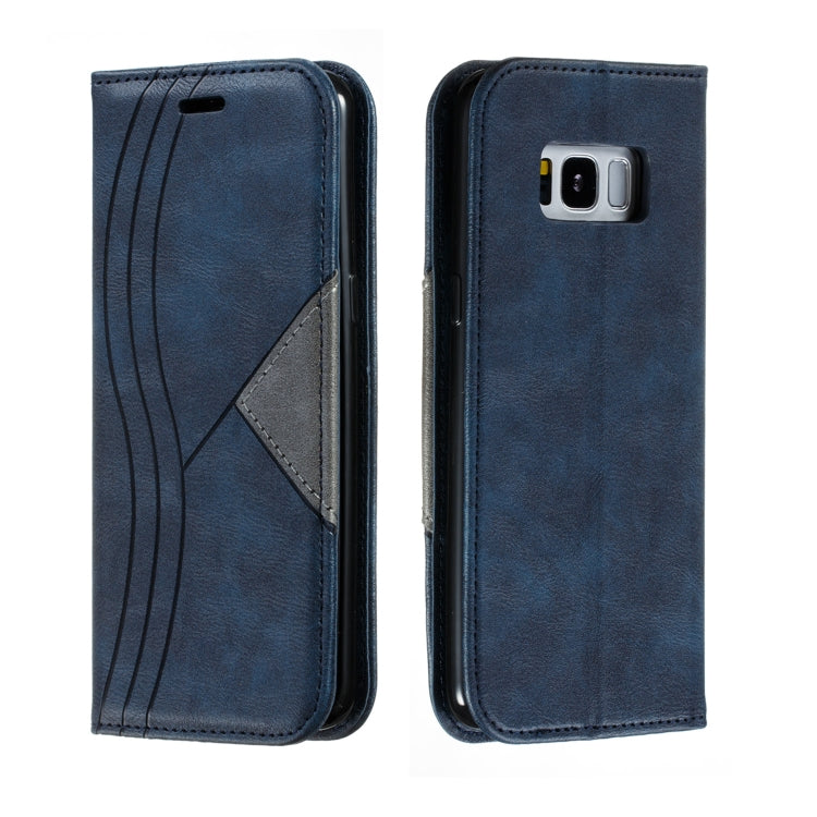 For Galaxy S8 Splicing Color Magnetic Hem Horizontal Flip Leather Case with Holder & Card Slots