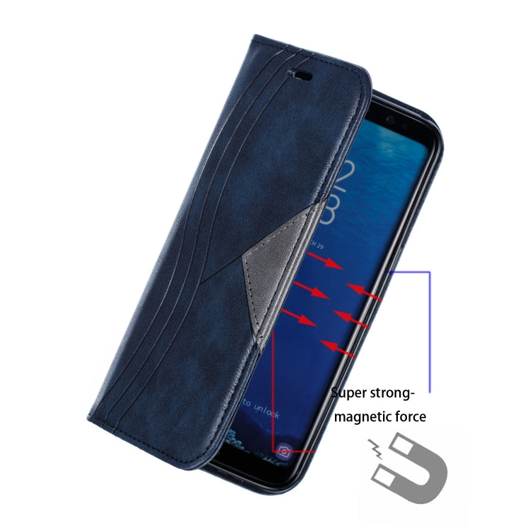 For Galaxy S8 Splicing Color Magnetic Hem Horizontal Flip Leather Case with Holder & Card Slots