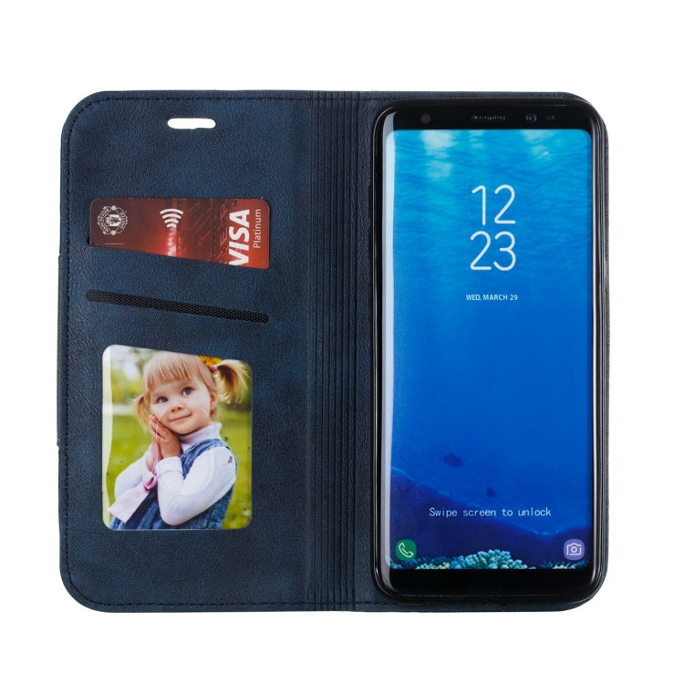 For Galaxy S8 Splicing Color Magnetic Hem Horizontal Flip Leather Case with Holder & Card Slots