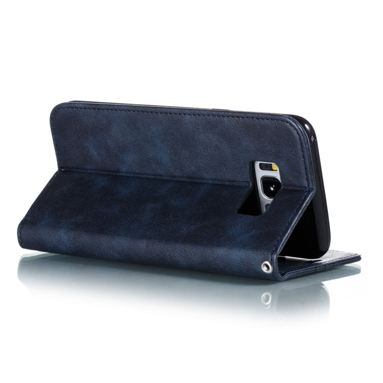For Galaxy S8 Splicing Color Magnetic Hem Horizontal Flip Leather Case with Holder & Card Slots