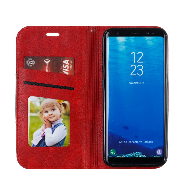 For Galaxy S8 Splicing Color Magnetic Hem Horizontal Flip Leather Case with Holder & Card Slots