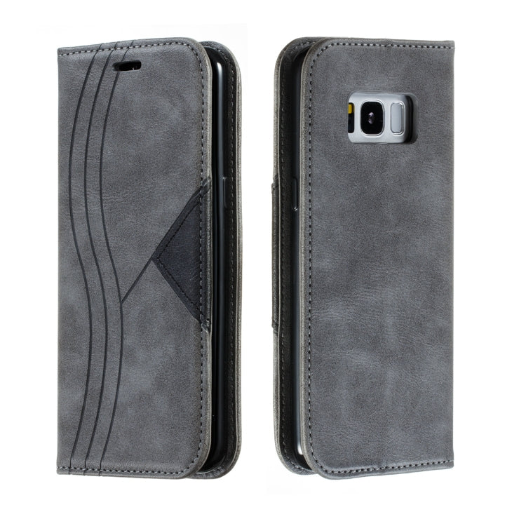 For Galaxy S8 Splicing Color Magnetic Hem Horizontal Flip Leather Case with Holder & Card Slots