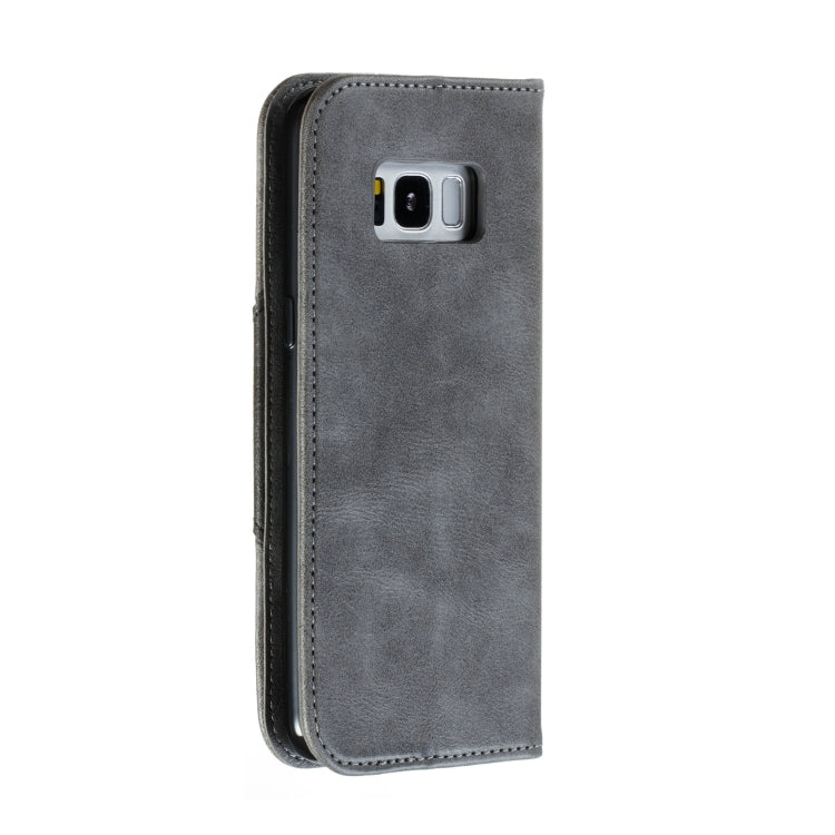 For Galaxy S8 Splicing Color Magnetic Hem Horizontal Flip Leather Case with Holder & Card Slots
