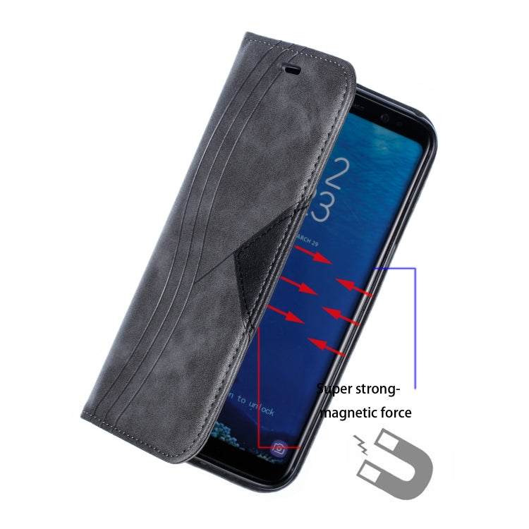 For Galaxy S8 Splicing Color Magnetic Hem Horizontal Flip Leather Case with Holder & Card Slots