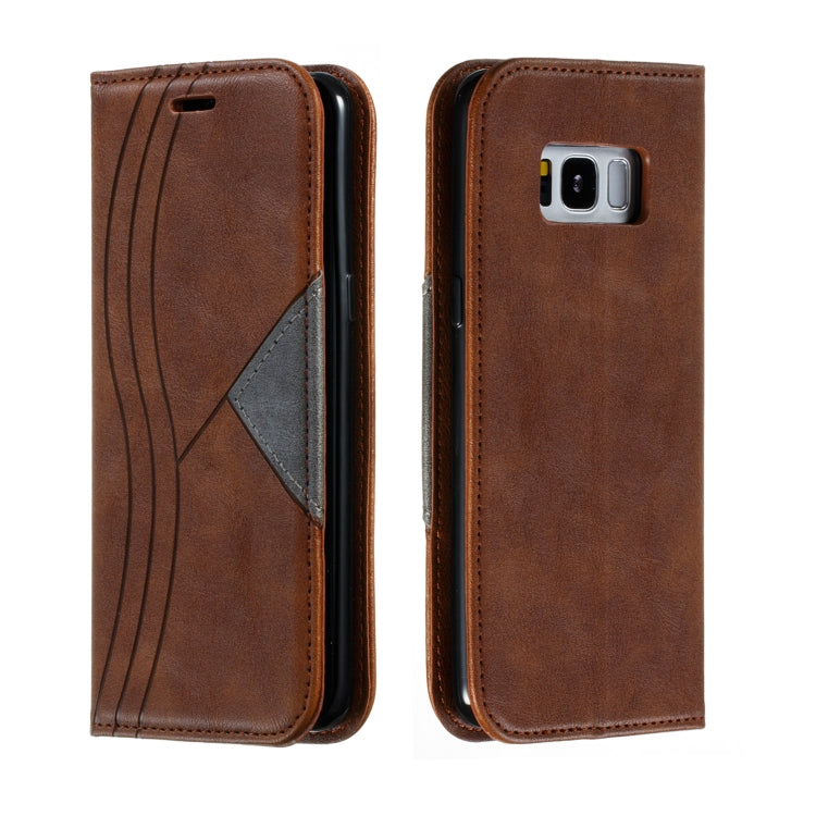For Galaxy S8 Splicing Color Magnetic Hem Horizontal Flip Leather Case with Holder & Card Slots