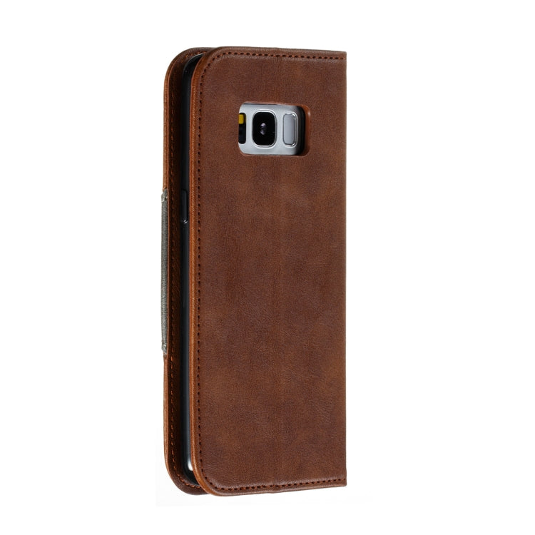 For Galaxy S8 Splicing Color Magnetic Hem Horizontal Flip Leather Case with Holder & Card Slots