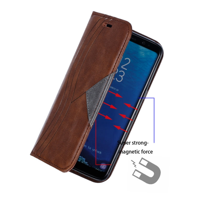 For Galaxy S8 Splicing Color Magnetic Hem Horizontal Flip Leather Case with Holder & Card Slots