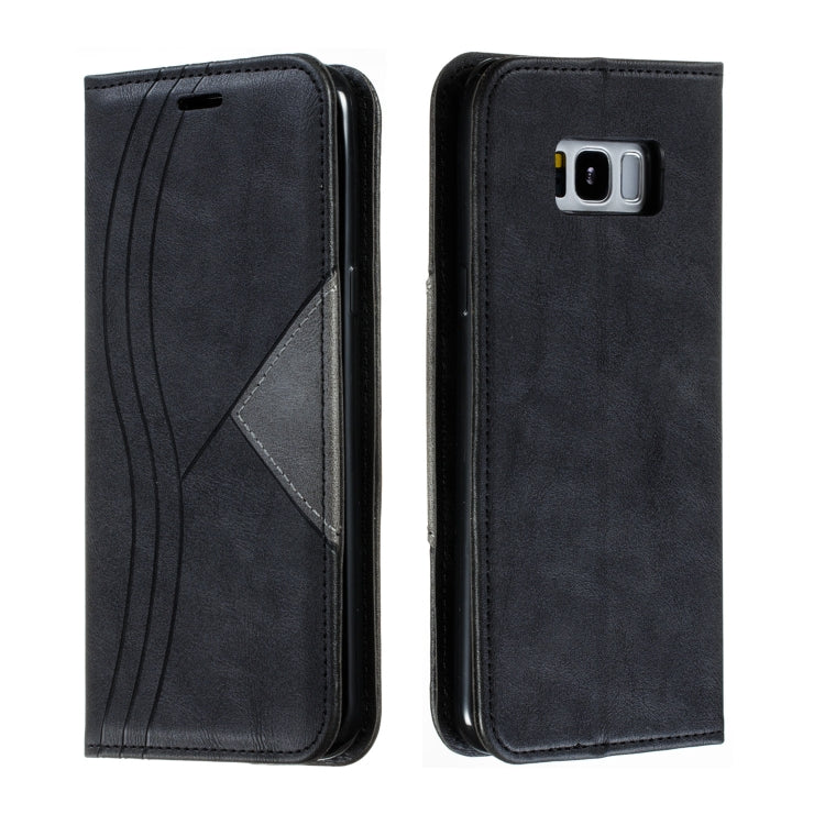 For Galaxy S8 Plus Splicing Color Magnetic Hem Horizontal Flip Leather Case with Holder & Card Slots