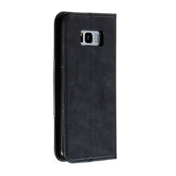 For Galaxy S8 Plus Splicing Color Magnetic Hem Horizontal Flip Leather Case with Holder & Card Slots