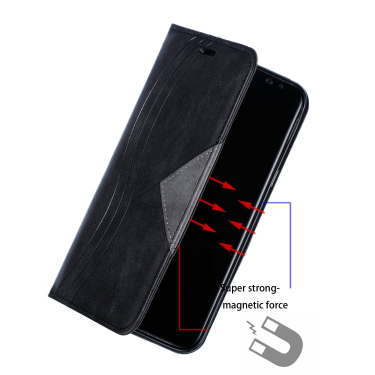 For Galaxy S8 Plus Splicing Color Magnetic Hem Horizontal Flip Leather Case with Holder & Card Slots