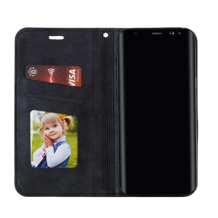 For Galaxy S8 Plus Splicing Color Magnetic Hem Horizontal Flip Leather Case with Holder & Card Slots
