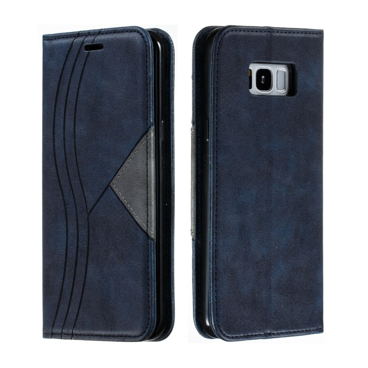 For Galaxy S8 Plus Splicing Color Magnetic Hem Horizontal Flip Leather Case with Holder & Card Slots