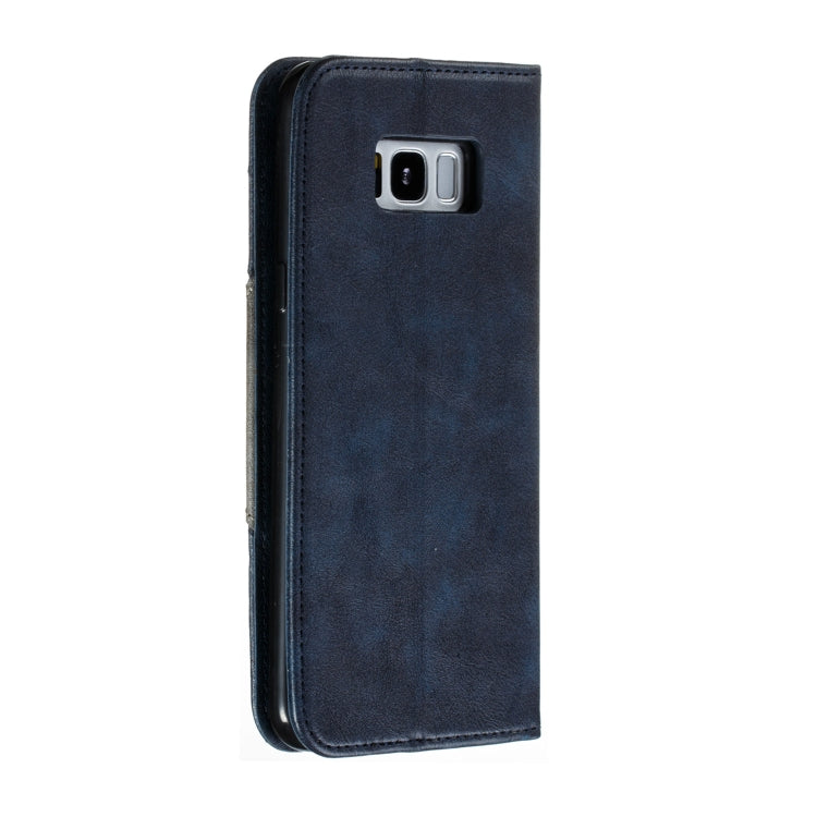 For Galaxy S8 Plus Splicing Color Magnetic Hem Horizontal Flip Leather Case with Holder & Card Slots