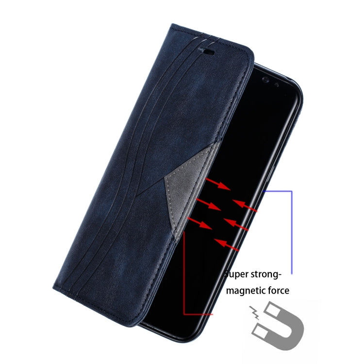 For Galaxy S8 Plus Splicing Color Magnetic Hem Horizontal Flip Leather Case with Holder & Card Slots