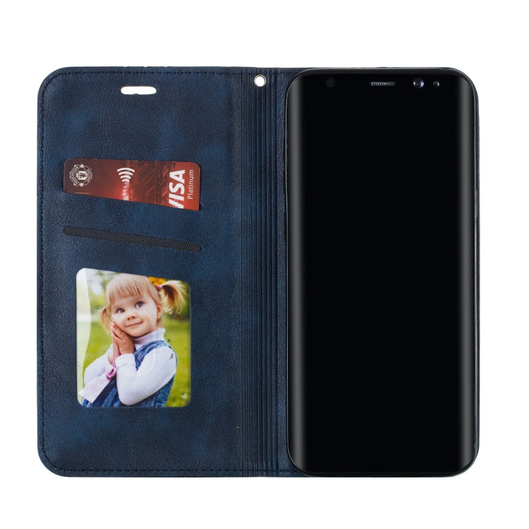 For Galaxy S8 Plus Splicing Color Magnetic Hem Horizontal Flip Leather Case with Holder & Card Slots