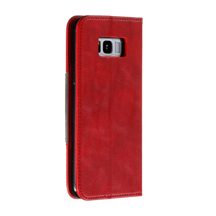 For Galaxy S8 Plus Splicing Color Magnetic Hem Horizontal Flip Leather Case with Holder & Card Slots