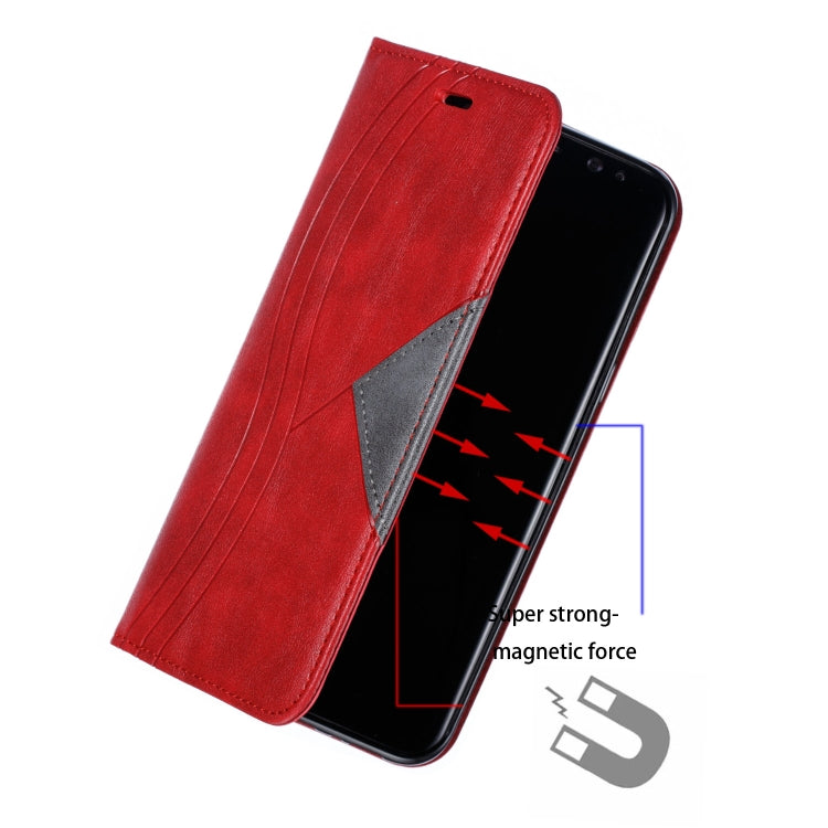 For Galaxy S8 Plus Splicing Color Magnetic Hem Horizontal Flip Leather Case with Holder & Card Slots