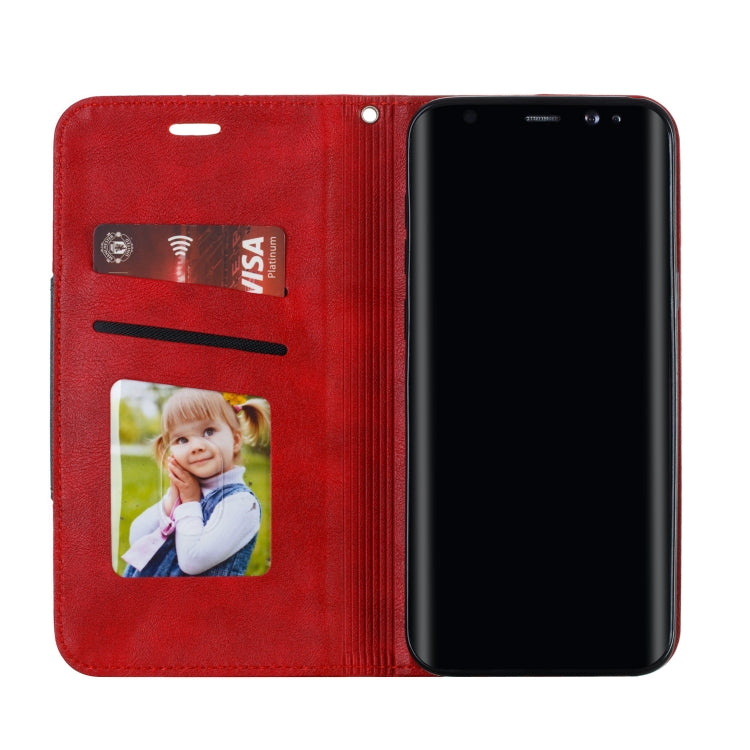 For Galaxy S8 Plus Splicing Color Magnetic Hem Horizontal Flip Leather Case with Holder & Card Slots