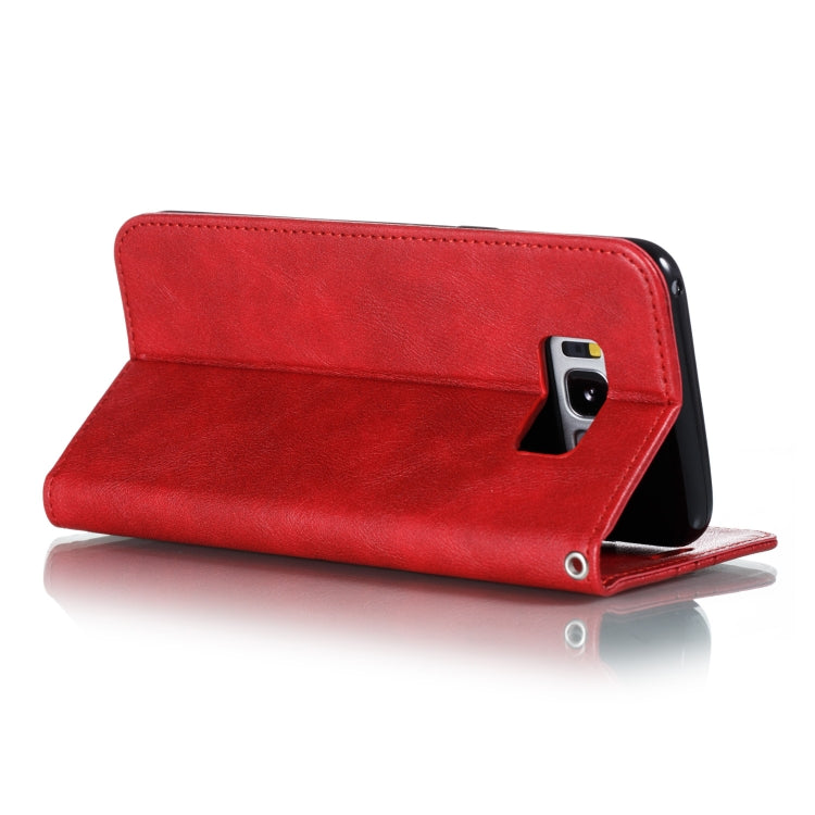 For Galaxy S8 Plus Splicing Color Magnetic Hem Horizontal Flip Leather Case with Holder & Card Slots