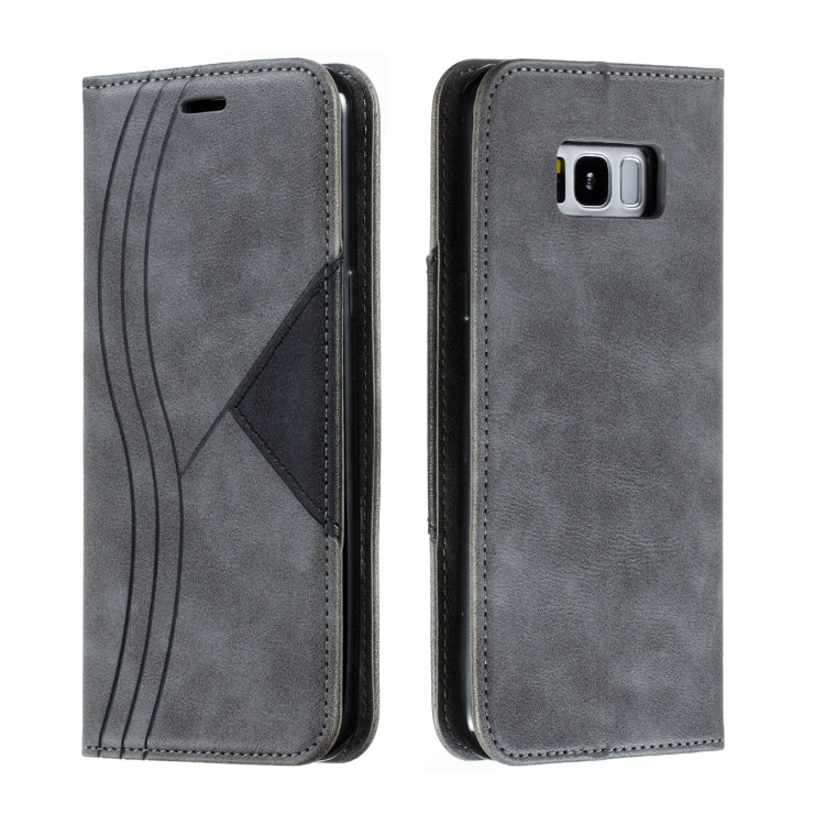 For Galaxy S8 Plus Splicing Color Magnetic Hem Horizontal Flip Leather Case with Holder & Card Slots