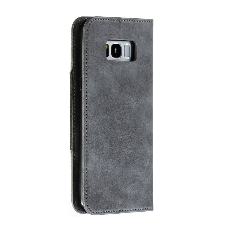 For Galaxy S8 Plus Splicing Color Magnetic Hem Horizontal Flip Leather Case with Holder & Card Slots