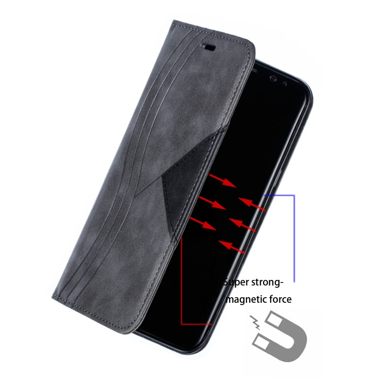 For Galaxy S8 Plus Splicing Color Magnetic Hem Horizontal Flip Leather Case with Holder & Card Slots
