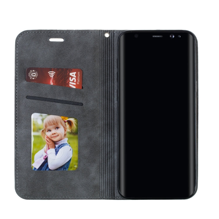 For Galaxy S8 Plus Splicing Color Magnetic Hem Horizontal Flip Leather Case with Holder & Card Slots