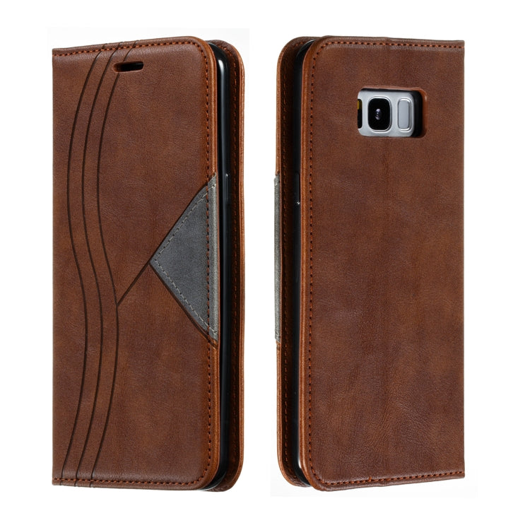 For Galaxy S8 Plus Splicing Color Magnetic Hem Horizontal Flip Leather Case with Holder & Card Slots