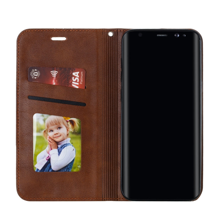 For Galaxy S8 Plus Splicing Color Magnetic Hem Horizontal Flip Leather Case with Holder & Card Slots