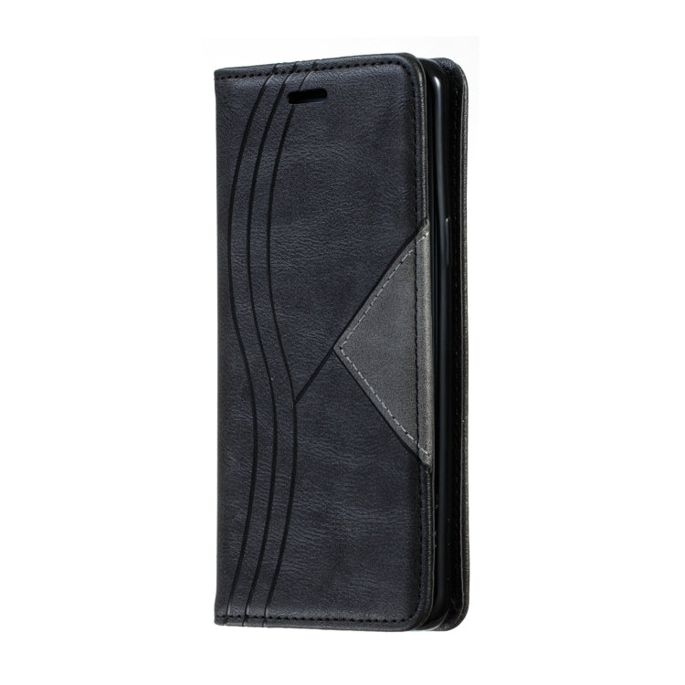For Galaxy S9 Splicing Color Magnetic Hem Horizontal Flip Leather Case with Holder & Card Slots