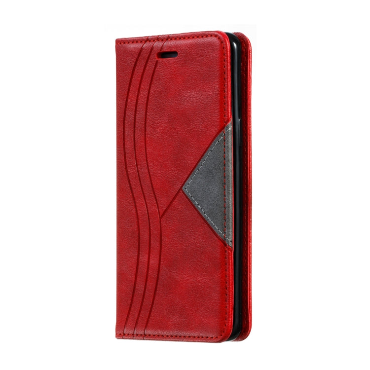 For Galaxy S9 Splicing Color Magnetic Hem Horizontal Flip Leather Case with Holder & Card Slots
