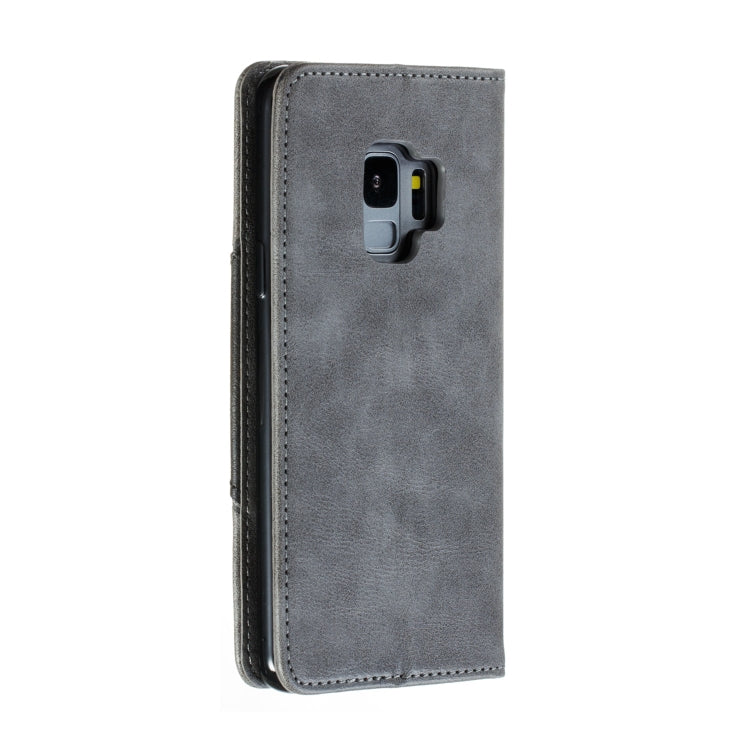 For Galaxy S9 Splicing Color Magnetic Hem Horizontal Flip Leather Case with Holder & Card Slots