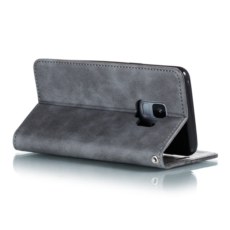 For Galaxy S9 Splicing Color Magnetic Hem Horizontal Flip Leather Case with Holder & Card Slots