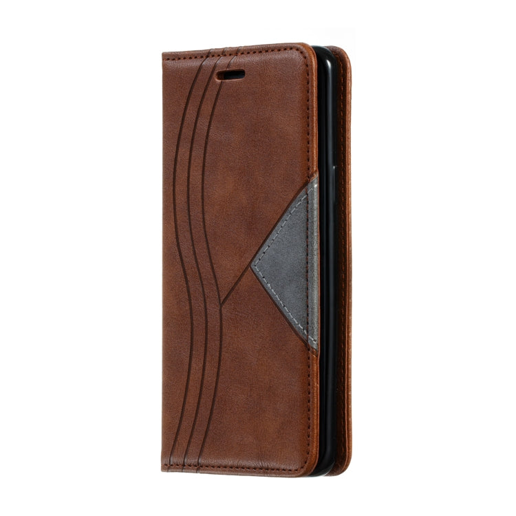 For Galaxy S9 Splicing Color Magnetic Hem Horizontal Flip Leather Case with Holder & Card Slots