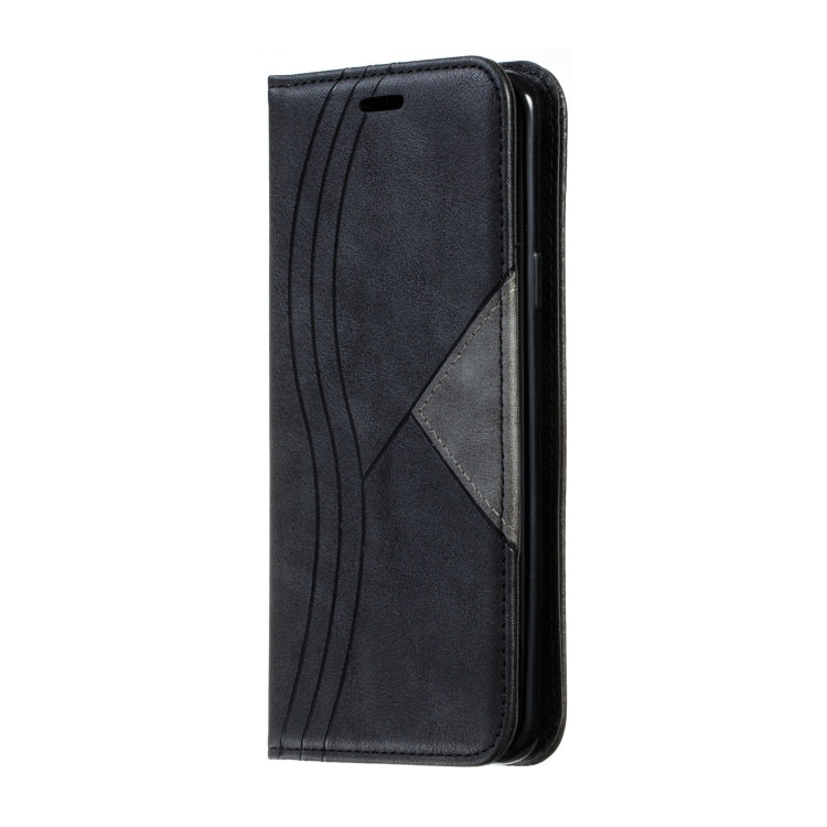 For Galaxy S9 Plus Splicing Color Magnetic Hem Horizontal Flip Leather Case with Holder & Card Slots