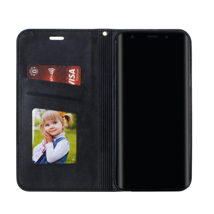 For Galaxy S9 Plus Splicing Color Magnetic Hem Horizontal Flip Leather Case with Holder & Card Slots
