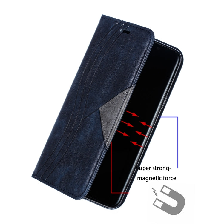 For Galaxy S9 Plus Splicing Color Magnetic Hem Horizontal Flip Leather Case with Holder & Card Slots