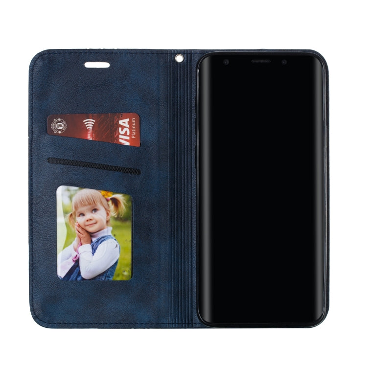 For Galaxy S9 Plus Splicing Color Magnetic Hem Horizontal Flip Leather Case with Holder & Card Slots