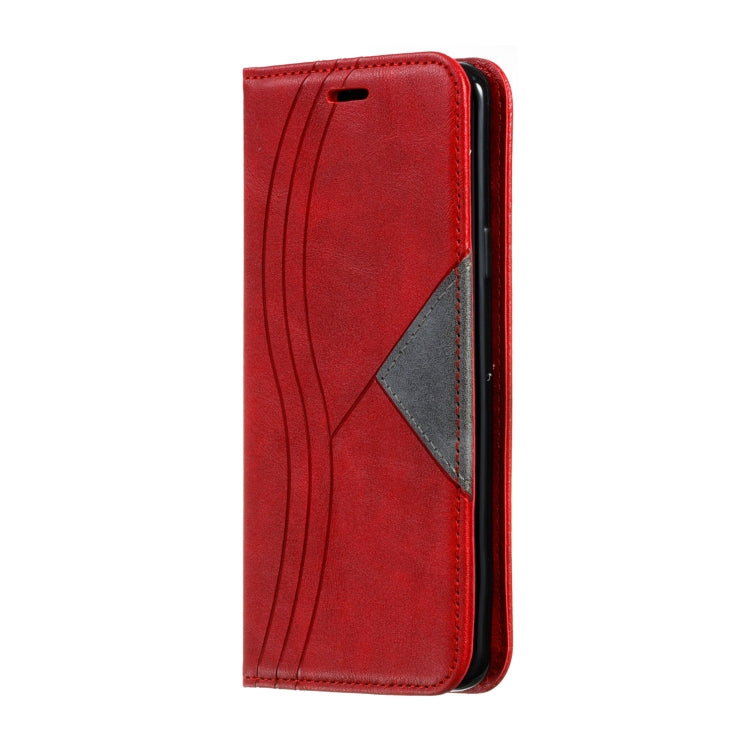 For Galaxy S9 Plus Splicing Color Magnetic Hem Horizontal Flip Leather Case with Holder & Card Slots