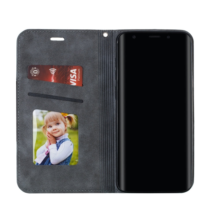For Galaxy S9 Plus Splicing Color Magnetic Hem Horizontal Flip Leather Case with Holder & Card Slots