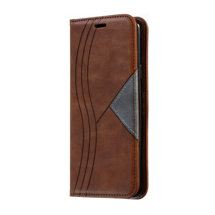 For Galaxy S9 Plus Splicing Color Magnetic Hem Horizontal Flip Leather Case with Holder & Card Slots