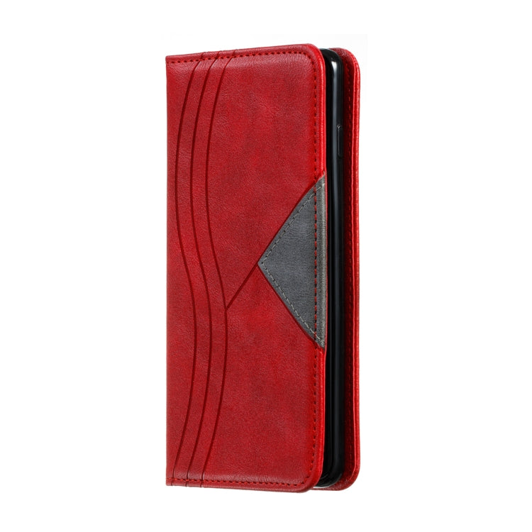 For Galaxy S10 Splicing Color Magnetic Hem Horizontal Flip Leather Case with Holder & Card Slots