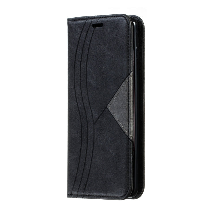 For Galaxy S10 Plus Splicing Color Magnetic Hem Horizontal Flip Leather Case with Holder & Card Slots