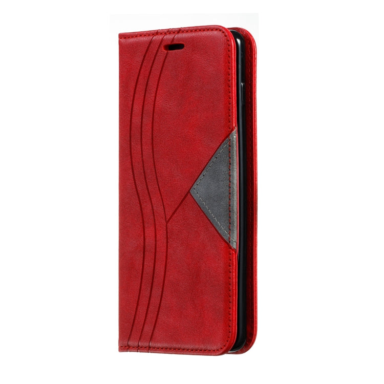 For Galaxy S10 Plus Splicing Color Magnetic Hem Horizontal Flip Leather Case with Holder & Card Slots