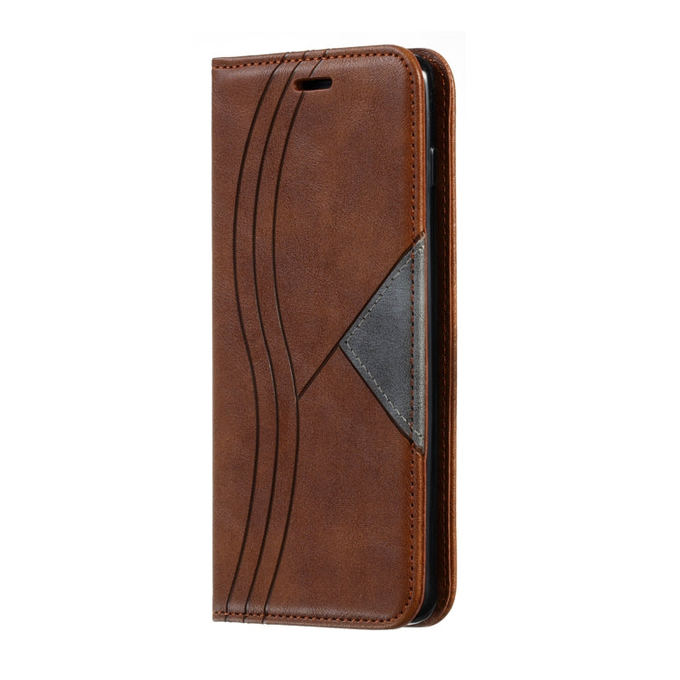 For Galaxy S10 Plus Splicing Color Magnetic Hem Horizontal Flip Leather Case with Holder & Card Slots