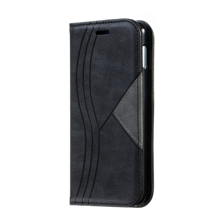 For Galaxy S10e Splicing Color Magnetic Hem Horizontal Flip Leather Case with Holder & Card Slots