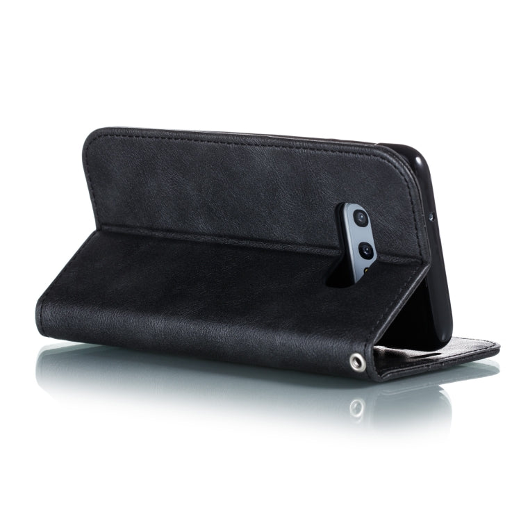 For Galaxy S10e Splicing Color Magnetic Hem Horizontal Flip Leather Case with Holder & Card Slots